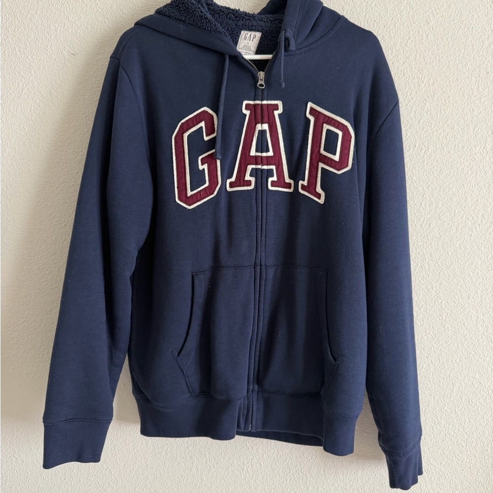 GAP Kids Dark Blue Hoodie with Maroon Logo